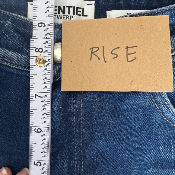 Essentiel Antwerp Cropped Straight Leg Jeans with Ribbon Trim Size 27 Mid-Rise - Picture 8 of 10